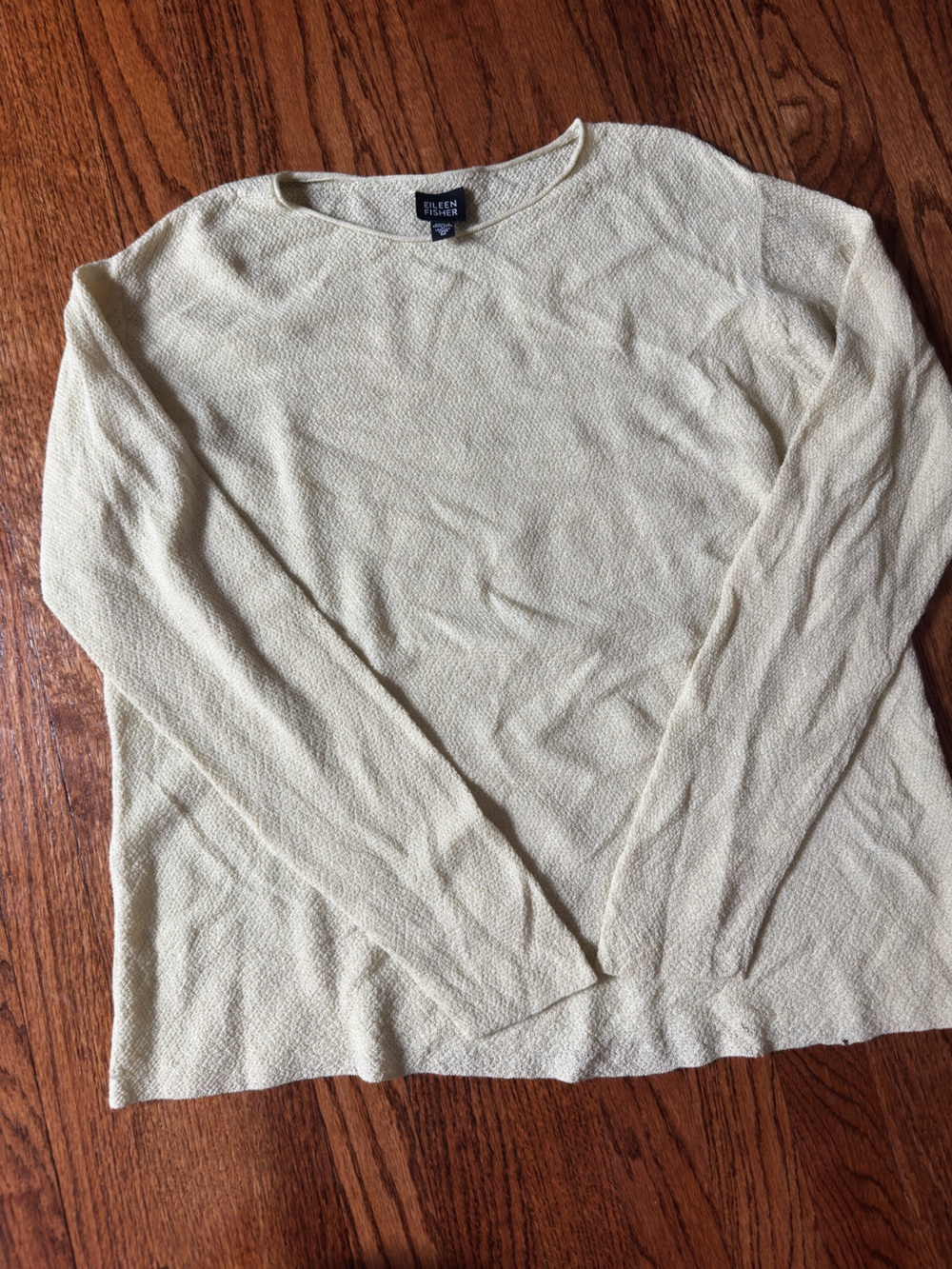 Eileen Fisher 100% Wool Lightweight Butter Yellow Sweater